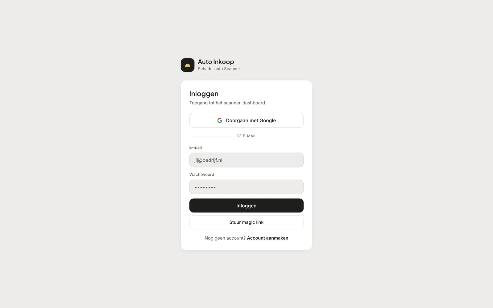 Inloggen bij Auto Inkoop AI