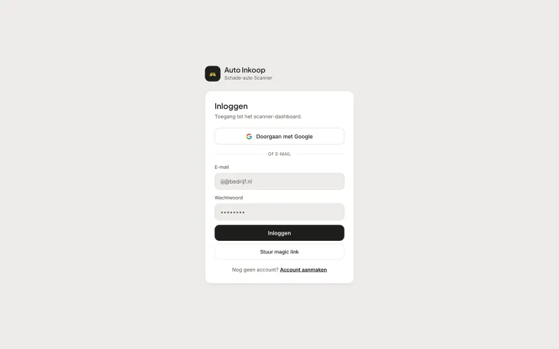 Logging in to Auto Inkoop AI