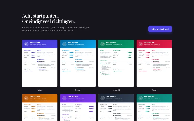 Acht Design-Themes als Ausgangspunkt