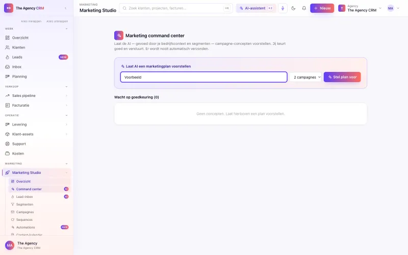El centro de mando de marketing