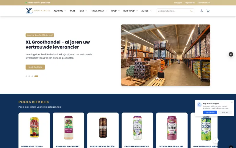 The XL Groothandel B2B web shop